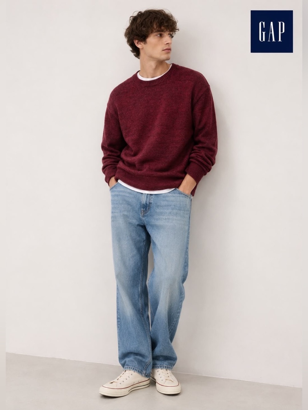 GAP Maroon Knit Cotton Sweater - Size L